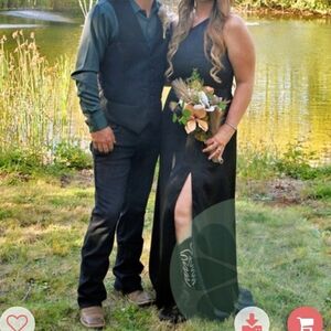 Birdy Grey "Kira" dress in Matte satin black